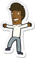 sticker of a cartoon happy man png