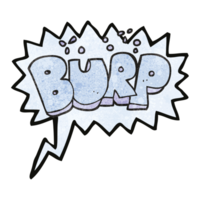 speech bubble textured cartoon burp text png