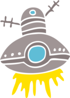 cartoon doodle alien spaceship png