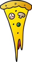 gradient cartoon doodle of a slice of pizza png