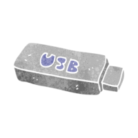 retro Karikatur USB Stock png