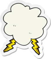 pegatina de una nube de tormenta de dibujos animados png