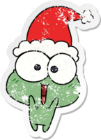 desenho de adesivo angustiado de natal de sapo kawaii png