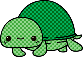 eigenzinnige cartoon schildpad in stripboekstijl png