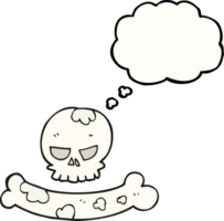 thought bubble cartoon skull and bone symbol png