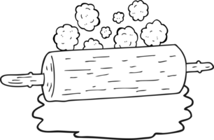 black and white cartoon rolling pin png