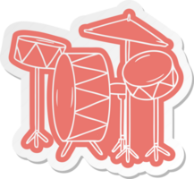 tecknad klistermärke av ett trumset png