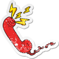 pegatina retro angustiada de un receptor de teléfono de dibujos animados png