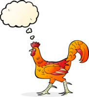 cartoon cockerel with thought bubble png