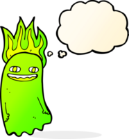 funny cartoon ghost with thought bubble png