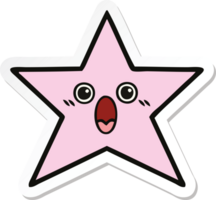 pegatina de un lindo pez estrella de dibujos animados png