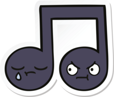 sticker of a cute cartoon musical note png