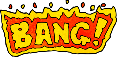 cartoon doodle word bang png