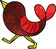 cartoon doodle red bird png