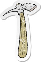 retro distressed sticker of a cartoon pick axe png