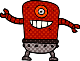 tecknad doodle robot png