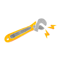 retro cartoon adjustable spanner png