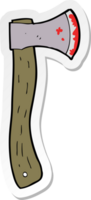 sticker of a cartoon bloody axe png