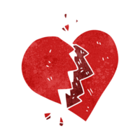 retro cartoon broken heart png