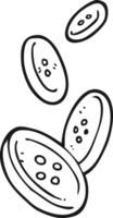 black and white cartoon buttons png