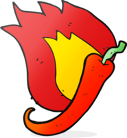 dessin animé flamboyant chaud Chili poivre png