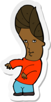 sticker of a cartoon man with no worries png