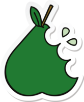 sticker of a cute cartoon pear png