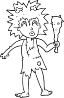 black and white cartoon cave woman png