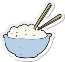 pegatina de un plato de arroz de dibujos animados png