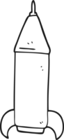 black and white cartoon space rocket png