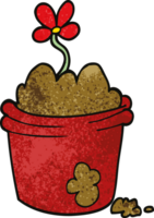 cartoon doodle bloempot png