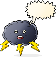 cartoon cloud and lightning bolt symbol with speech bubble png