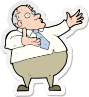 sticker of a cartoon exasperated middle aged man png