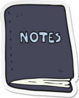 sticker of a cartoon note book png