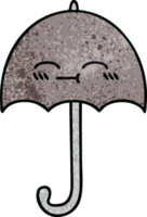 retro grunge texture cartoon umbrella png