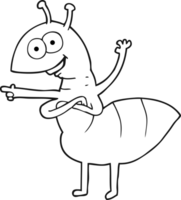 black and white cartoon ant png