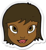 adesivo di un volto femminile cartone animato png
