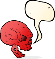 tecknad serie läskigt skalle med Tal bubbla png