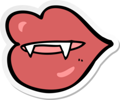 sticker of a cartoon vampire fangs png