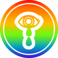 crying eye circular in rainbow spectrum png