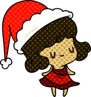 Weihnachtskarikatur von kawaii Mädchen png