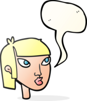 speech bubble cartoon female face png