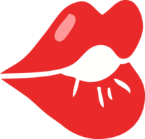 flat color illustration cartoon pouting lips png