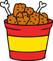 cartoon doodle bucket of fried chicken png