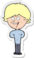 sticker of a cartoon happy boy png