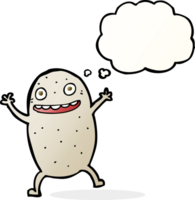 cartoon happy potato with thought bubble png