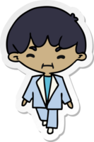 Aufkleber Cartoon kawaii süßer Junge im Anzug png