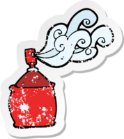 retro distressed sticker of a cartoon spray can png