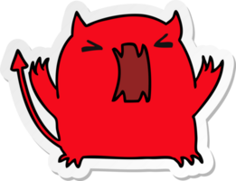 sticker cartoon of a cute kawaii devil png