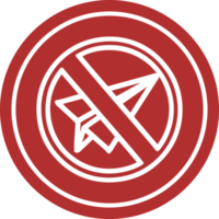 Kreisförmiges Symbol für das Verbot von Papierflugzeugen png